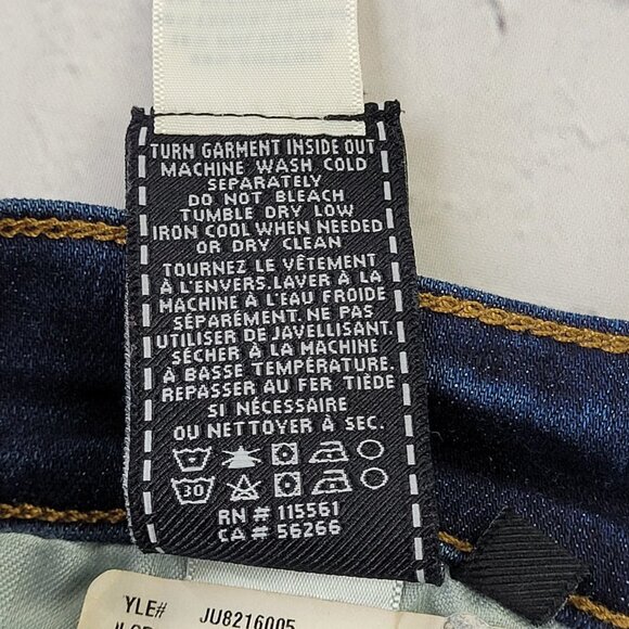 7 for all mankind woman’s dark blue distressed ankle ginevere jeans size 26 - Picture 11 of 12